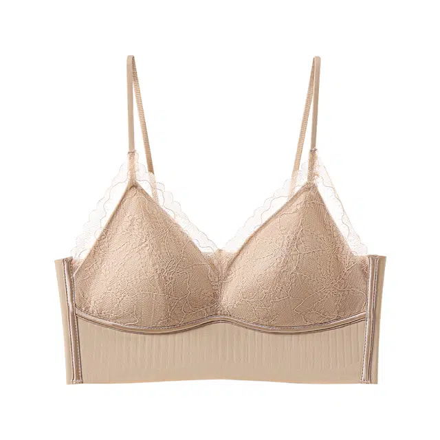 芬腾 小胸聚拢薄款性感蕾丝美背防下垂背心式舒适透气夏季文胸 女款