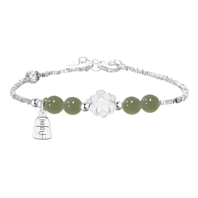 福柚 【代写贺卡】莲花 好运莲莲招财国潮新中式简约高级感 国风设计轻奢 日常通勤百搭表白告白约会礼盒 合金 手链 女款