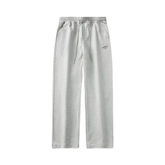 假日伯爵 美式潮流纯色百搭卫裤简约字母伐木裤松紧腰系带款式日常通勤宽松直筒垂感拖地裤运动长裤休闲裤 男款