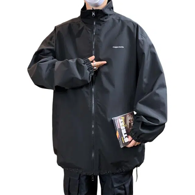 半空山 美式复古高街两面穿字母山系户外三防飞行员夹克 男女同款