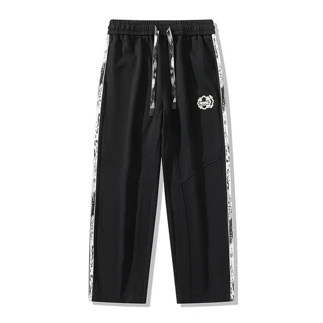 华夏儿女 薄款高街运动风宽松直筒裤慵懒风垂感抗皱显腿长青少年阔腿休闲裤 男款