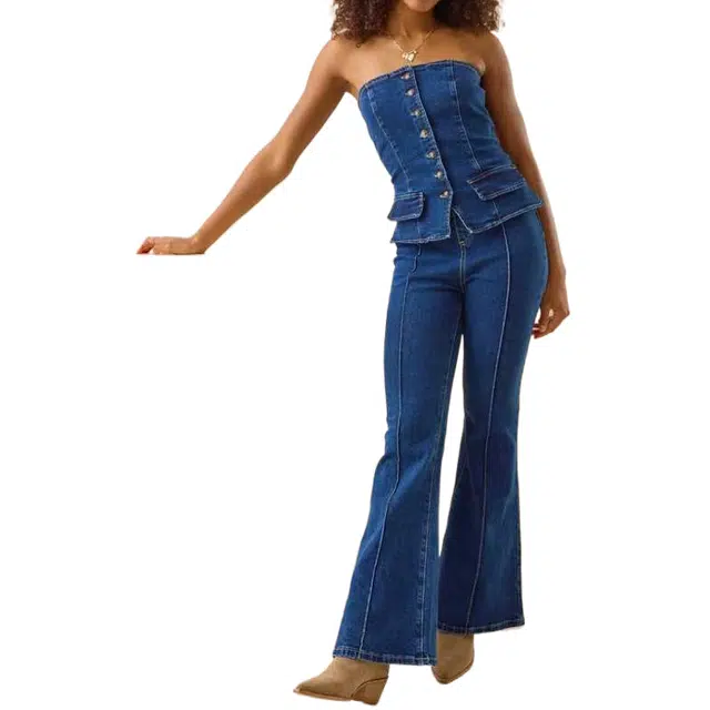 ALTAR'D STATE Keri Strapless Denim Jumpsuit