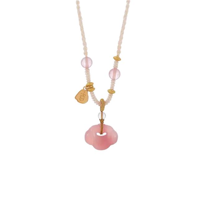 色菲尔 新中式祥云锁 顺遂如意气质温柔优雅国风小众氛围感可调节#平安好运 玉髓 项链 女款