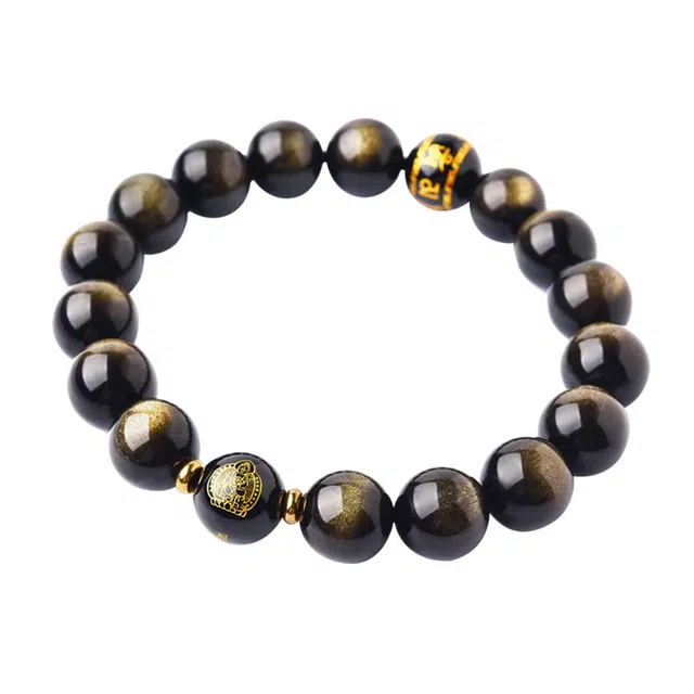 【匠心手作 12生肖专属菩萨】 灵菲 招财纳福本命佛新中式本命年平安吸金#好运 黑曜石 手串 男女同款情侣款