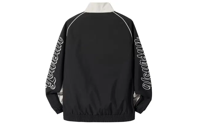 宜而爽 美式街头感潮流赛车服元素徽章图案个性字母印花无性别主义小众撞色拼接设计宽松休闲立领防风保暖百搭通勤长袖夹克外套 男女同款