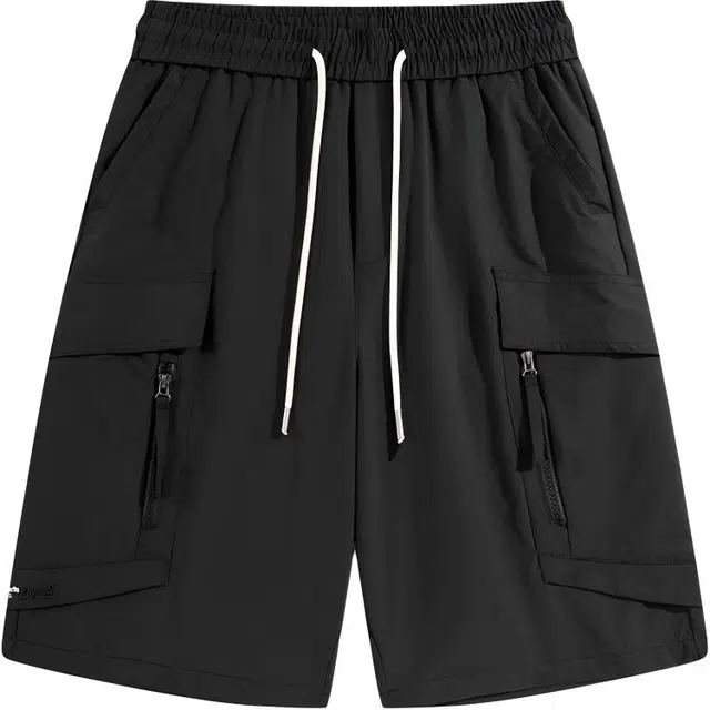 左岸 潮牌百搭薄款日常休闲直筒扎染五分外穿阔腿中裤宽松大码潮流运动裤户外通勤时尚工装短裤 男款