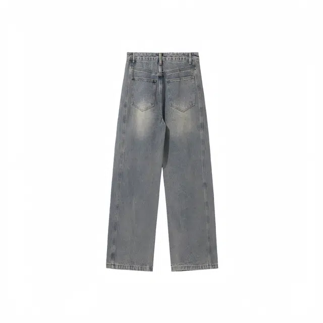 明尼凯 美式复古高街破洞设计水洗做旧废土风宽松百搭舒适潮流小众高级感痞帅阔腿垂感时尚微喇牛仔裤 男女同款