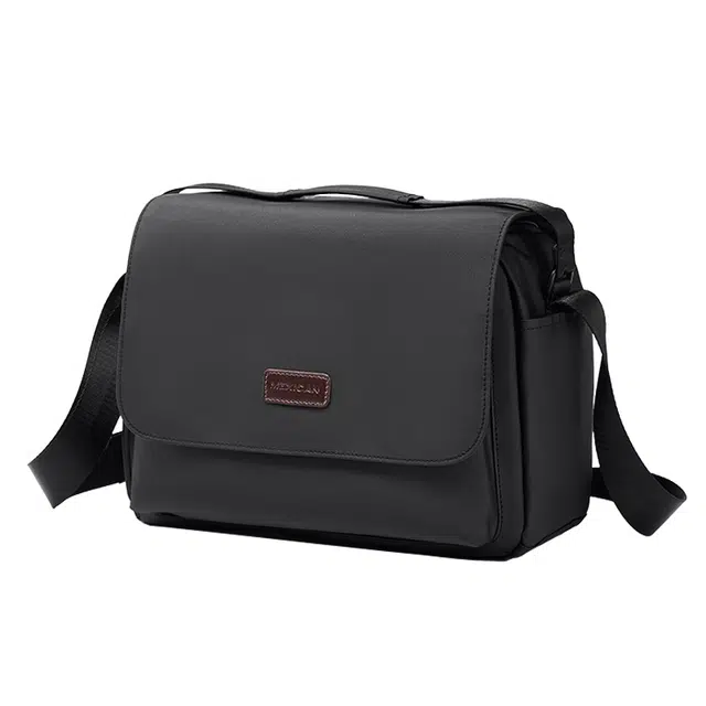 稻草人 防泼水防撞多功能轻便外出便携轻便简约休闲实用高颜值男士 混合织物 单肩包斜挎包相机包 常规 男女同款情侣款 黑色