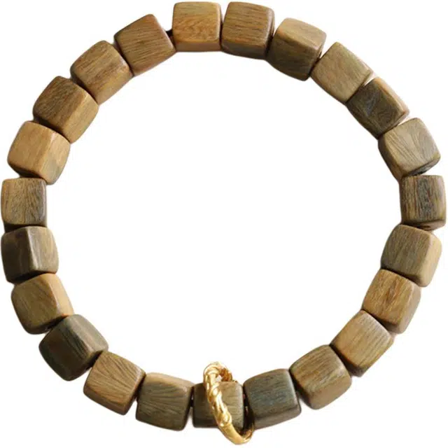 得笙陌 方糖珠转运跑环国潮新中式好运手饰品 绿檀 手串 男女同款情侣款