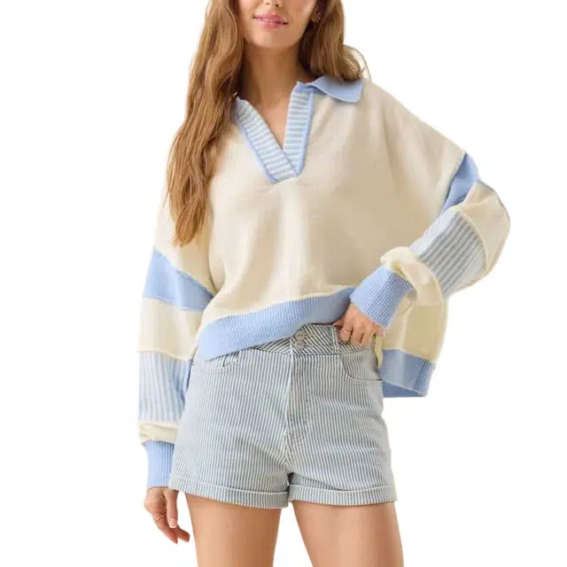 ALTAR'D STATE Mixed Media Pullover Beth Crop