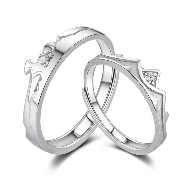 Tonghua Romantic Princess & Knight Couple Rings S925 Silver