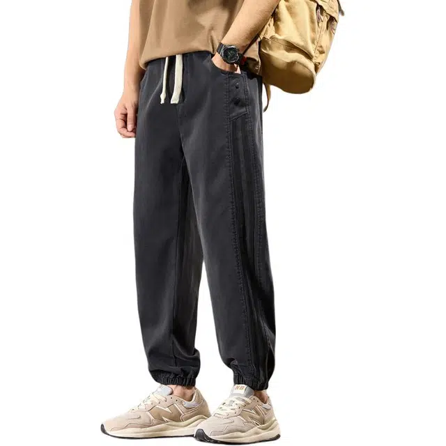 协协乐 薄款美式复古潮牌条纹束脚哈伦运动休闲裤 男款