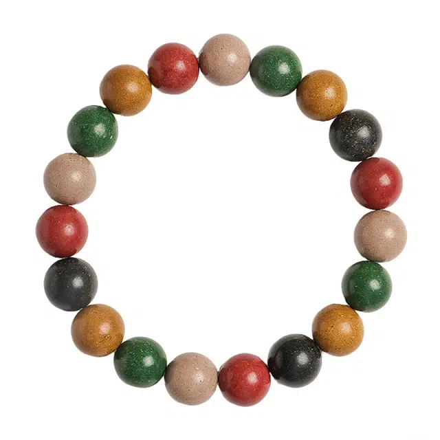 【五福临门财运通】 月印百川 财源滚滚五行多彩香韵浓厚转运文玩手把件 八方来财事业有成中式国潮手饰 合香珠 木作手串 男女同款情侣款