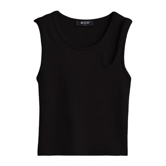 潞优野 带胸垫一体短款不对称挂脖吊带女夏季时尚外穿百搭背心 女款