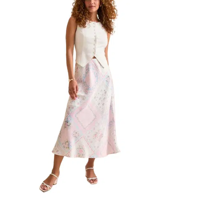 ALTAR'D STATE Emery Floral Midi Skirt