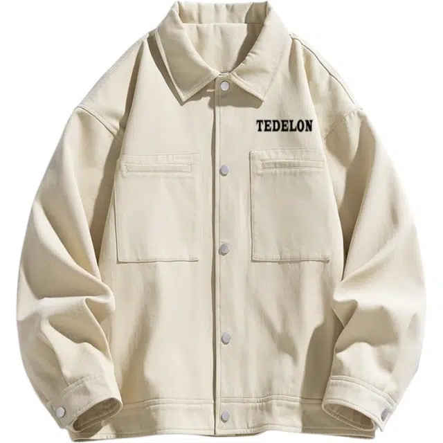 太子龍 潮流舒适街头风青少年纯色翻领纯棉水洗百搭时尚简约夹克外套 男款