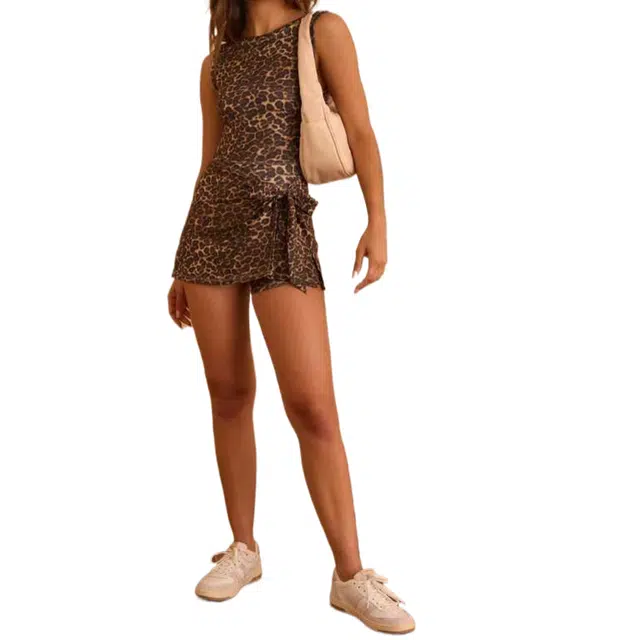 ALTAR'D STATE Modern Twist Cheetah Wrap Dress