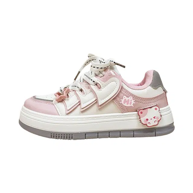 拾伍象 超纤皮 百搭日常 休闲 舒适 低帮 板鞋 女 粉色