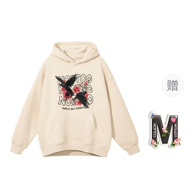 棉购 潮流连帽美式重磅休闲百搭大码宽松加绒加厚上衣卫衣 男女同款