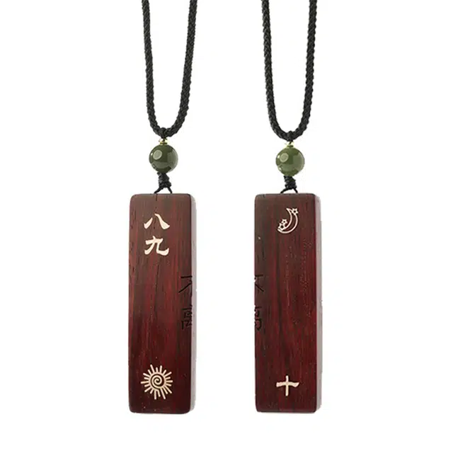 三檀小舍 【时光恋人】一对小众设计定情信物配饰吊坠好寓意礼盒#好运 紫檀属 项链 男女同款情侣款