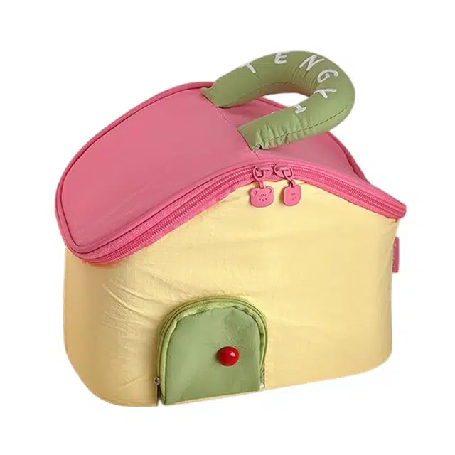 吉圣瑞多巴胺撞色小屋化妆包大容量化妆品收纳包手提便携洗漱包化妆包 收纳便携