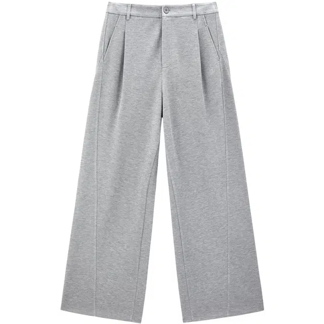 太平鸟 宽松阔腿裤舒适简约卫裤高腰长裤休闲裤 女款