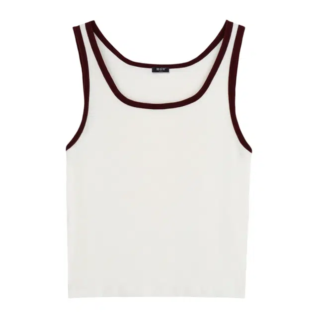 潞优野 基础万搭辣妹吊带夏季外穿撞色修身短款内搭针织背心 女款