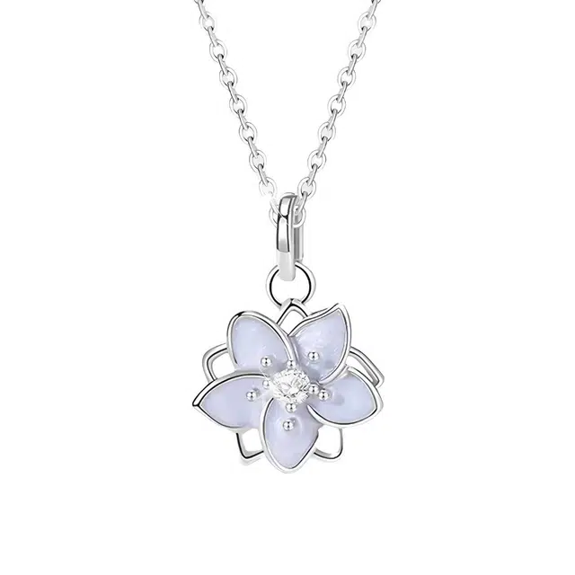 福柚 茉莉花 森系甜美小清新 时尚单品 轻奢时尚高级感 小众设计 简约大气 小巧精致百搭 好运 合金 项链 女款