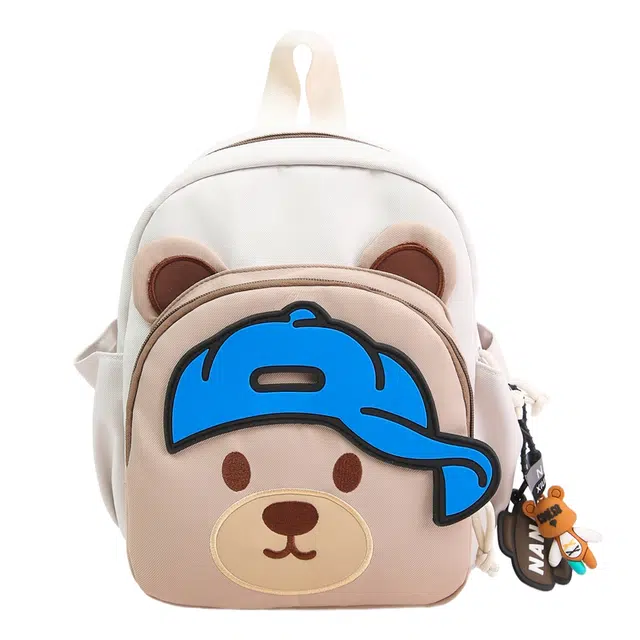 醇龙 可爱小熊时尚撞色包 尼龙 双肩包 常规 儿童款 米白，深蓝，浅蓝，红色，卡其色