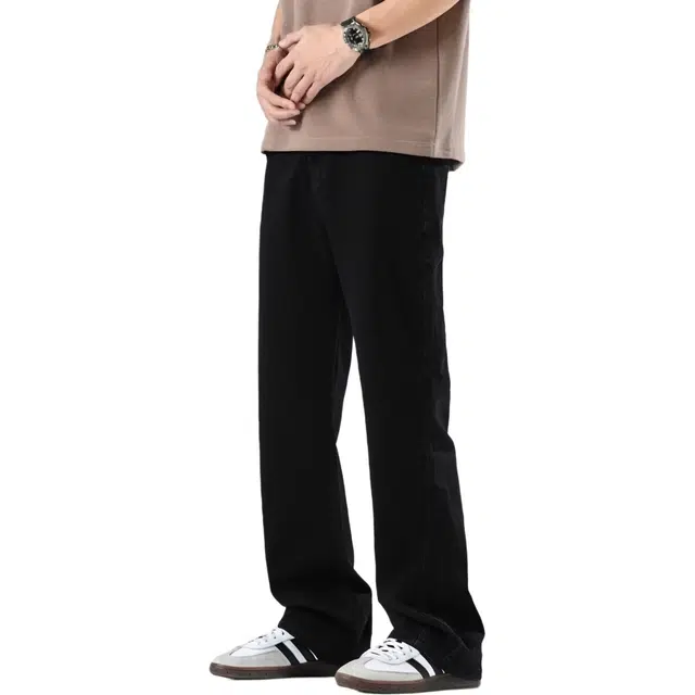 中国航天 美式高街裤子夏季时尚百搭潮流宽松简约舒适透气垂感顺滑耐磨抗皱显高显瘦直筒牛仔裤 男女同款