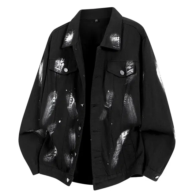 寻星记 美式高街复古潮流个性宽松休闲长袖外套夹克 男女同款