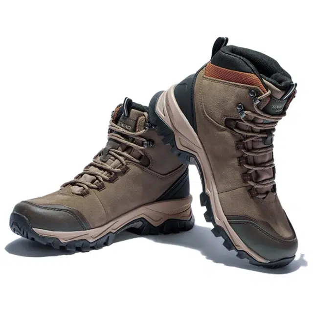 探路者 户外运动舒适 防滑保暖 高帮 登山鞋 男款 棕黑