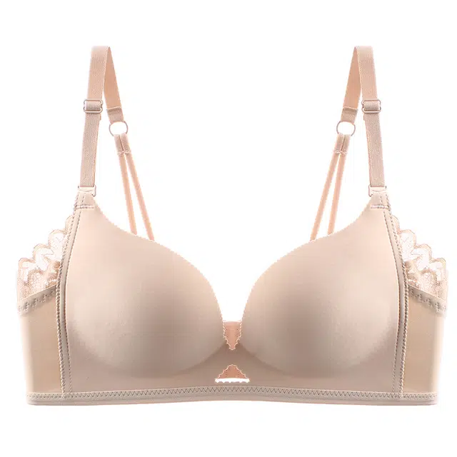 潞优野 奢华时尚优雅透气舒适简约小胸聚拢无钢圈薄款蕾丝边收副乳防下垂无痕性感文胸 女款