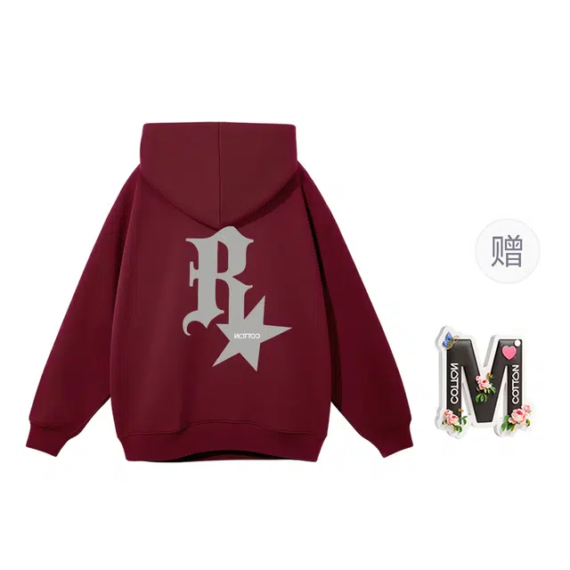 棉购 连帽美式重磅潮流休闲百搭大码宽松加绒加厚上衣卫衣 男女同款