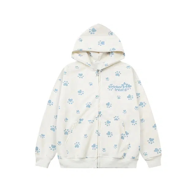 花蔓色 韩系美式融合可爱百搭休闲连帽外套卫衣 女款