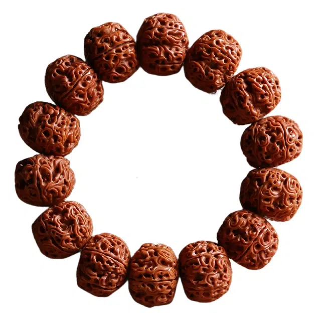 宣华意 【珍藏级】祥云龙珠 新中式百搭时尚手工雕刻佛珠 吉祥如意#好运 金刚菩提 手串 男女同款情侣款