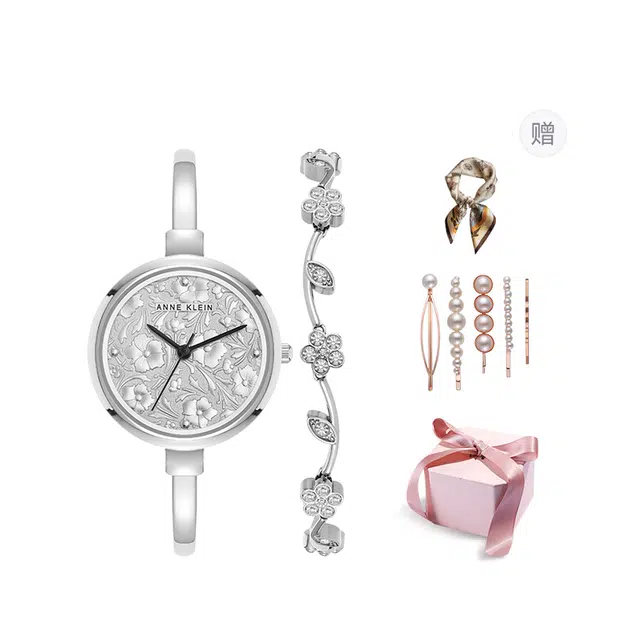 安妮克莱因 腕表 石英机芯 合金表带 金色表盘 女表 小众时尚通勤防水