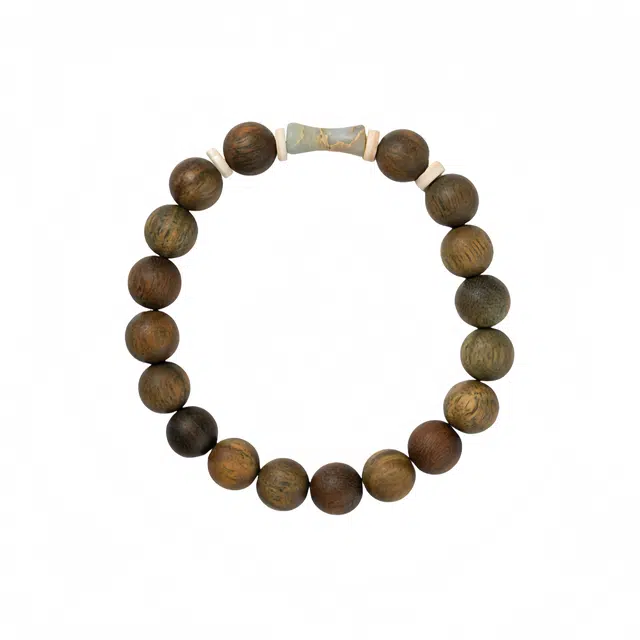 子婳 新中式国风印苍苔原创设计复古典雅招财纳福诸事顺利 绿檀 手串 女款