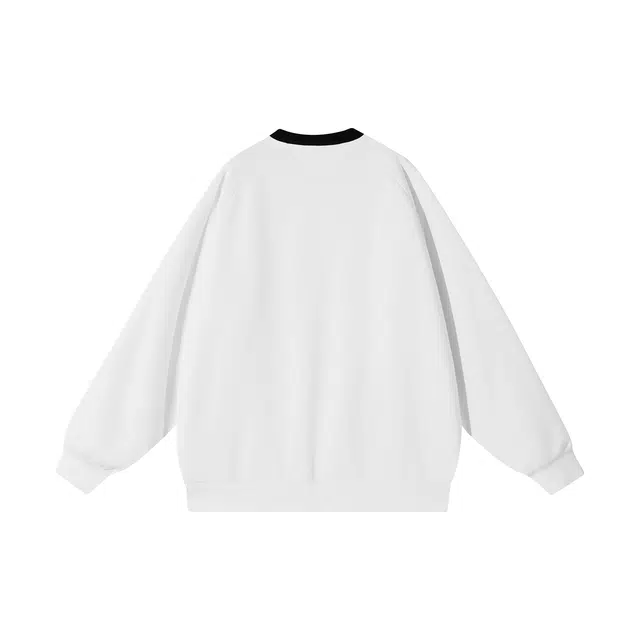 加菲猫家族 美式潮流时尚百搭落肩长袖基础款圆领休闲舒适宽松纯色街头极简风英文艺术字体印花无性别透气户外运动通勤学院风卫衣 男女同款