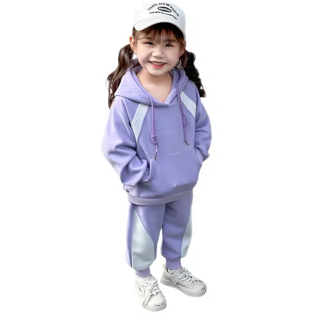 比比我休闲运动套装  女童春秋季连帽拼接大童潮牌小孩衣服 小女孩短袖洋气时髦 舒适帅气轻便