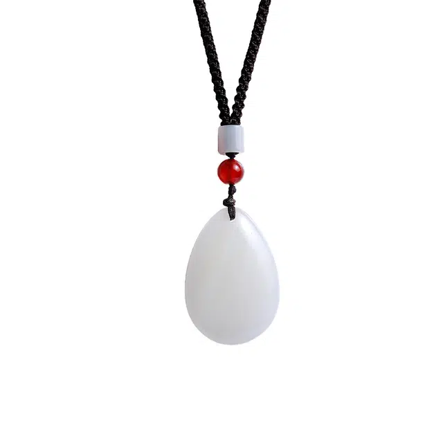 梨云暮雪 绿韵水滴款 经典时尚 精选优品 白月光 设计款粗绳 天山翠 吊坠 男女同款情侣款