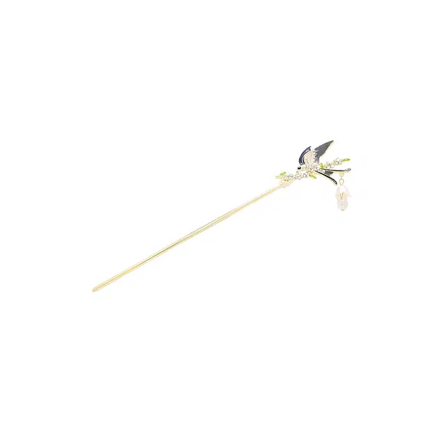 大唐国鼎 燕报平安新中式简约时尚小众设计国潮宫廷风精致纹理招财纳福旺事业学业财运 好运 合金 发簪 女款