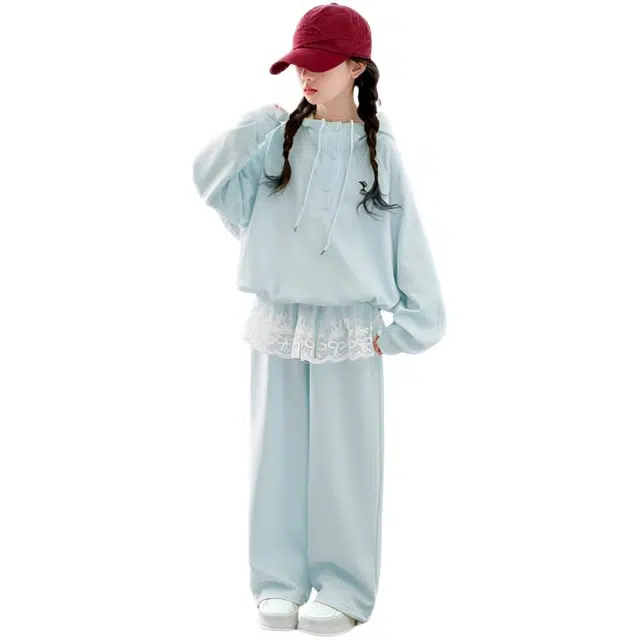 比比我休闲运动套装  女童春秋季时尚卡通大童潮牌小孩衣服 小女孩短袖洋气时髦 舒适帅气轻便