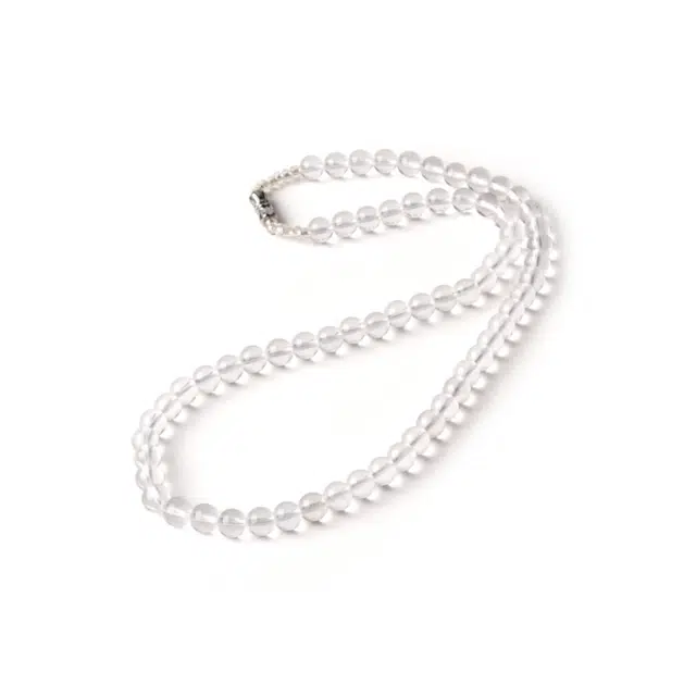 灵菲 高透纯净体水逆退散净化磁场#好运转运珠闪亮高级感百搭天然 白水晶 项链 男女同款情侣款