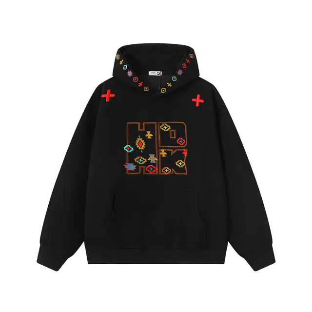 奇迹街区 美式字母连帽宽松长袖情侣重磅上衣帽衫卫衣 男女同款