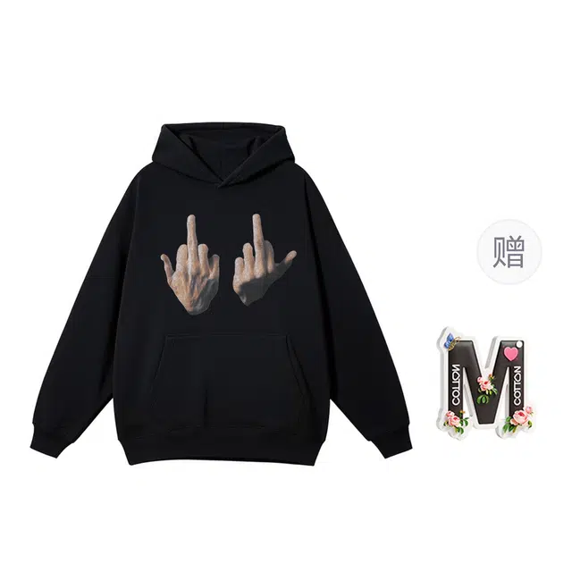 棉购 连帽百搭潮流印花美式卫衣 男女同款