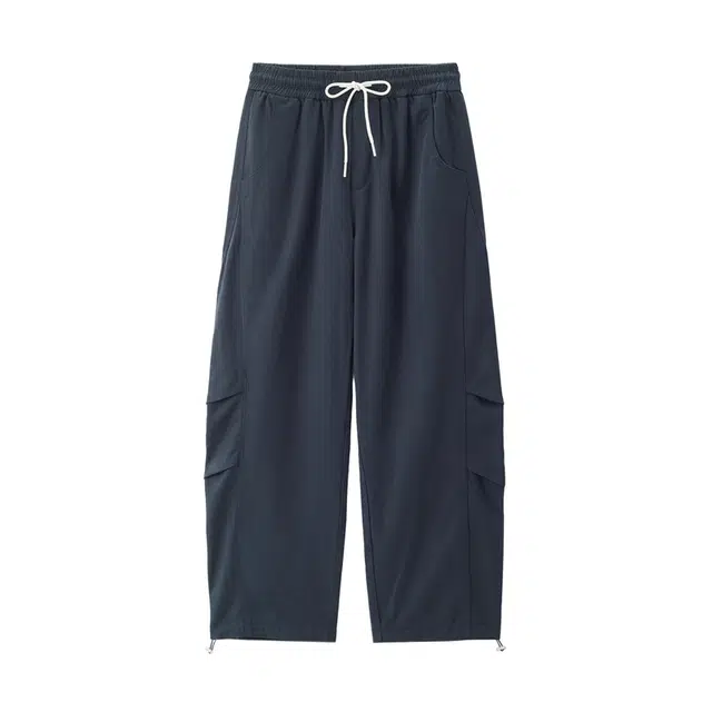 佐丹奴 收褶可束脚抽绳松紧腰梭织伞兵裤休闲裤 男款