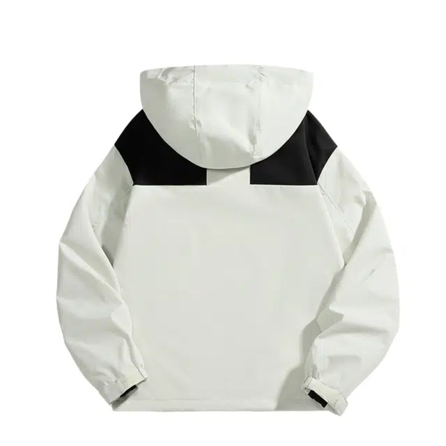 棉基因  山系登山户外简约字母宽松纯色休闲百搭连帽  保暖透气防水防泼水防风冲锋衣 男女同款