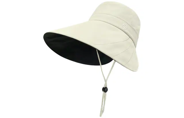 优幽兰 时尚简约高级感大帽檐显脸小黑胶遮阳帽夏季百搭出游防紫外线防风太阳帽 锦纶 防晒帽 女款