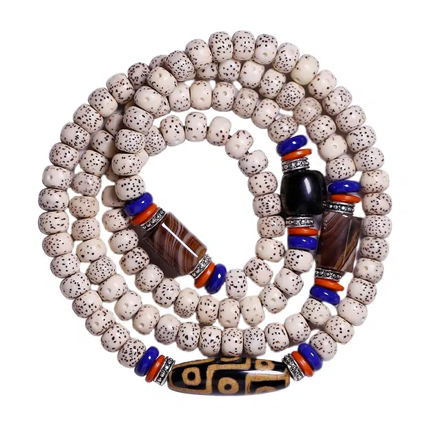 宣华意 新中式国潮藏式文玩佛正月精品天珠#好运 星月菩提 手串 男女同款情侣款